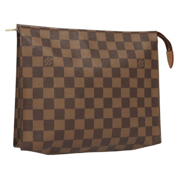 LOUIS VUITTON Damier Ebene Poche Toilette 26 Pouch N47543 LV Auth MX437 - Picture 1 of 16